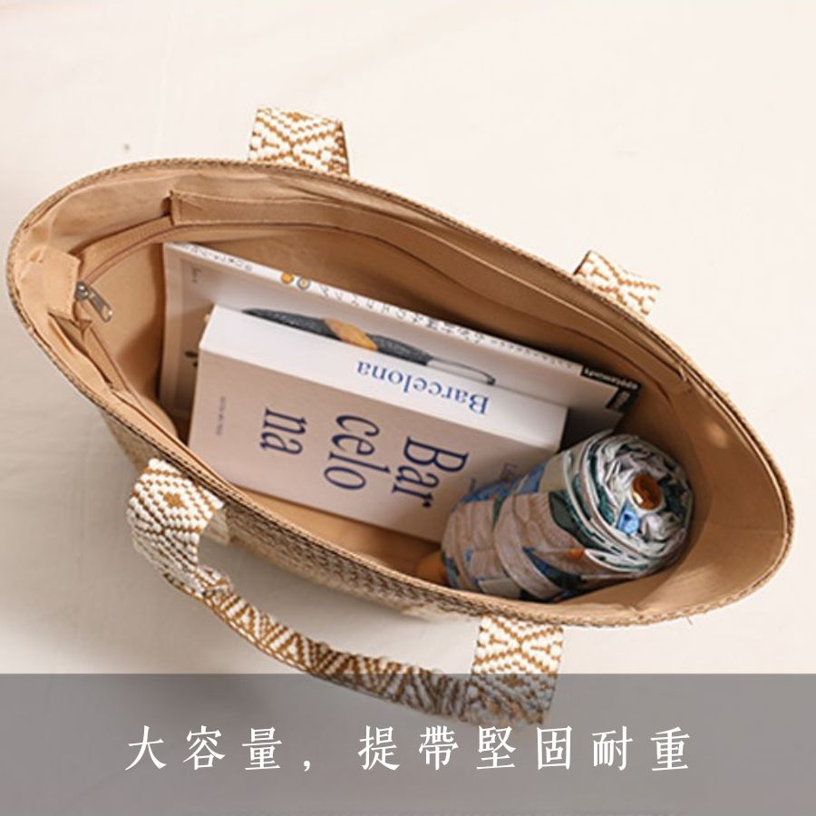 托特草編包大容量手提編織包