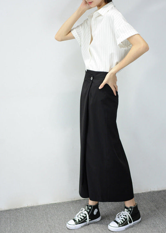 可鹽可甜~一顆扣不對稱八分裙