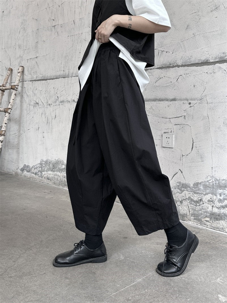 經典款|夏薄款山本暗黑系老爹褲大碼寬鬆情侶褲