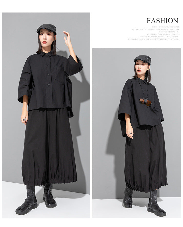 2026新款/精緻七分袖造型口袋設計款寬襯衫