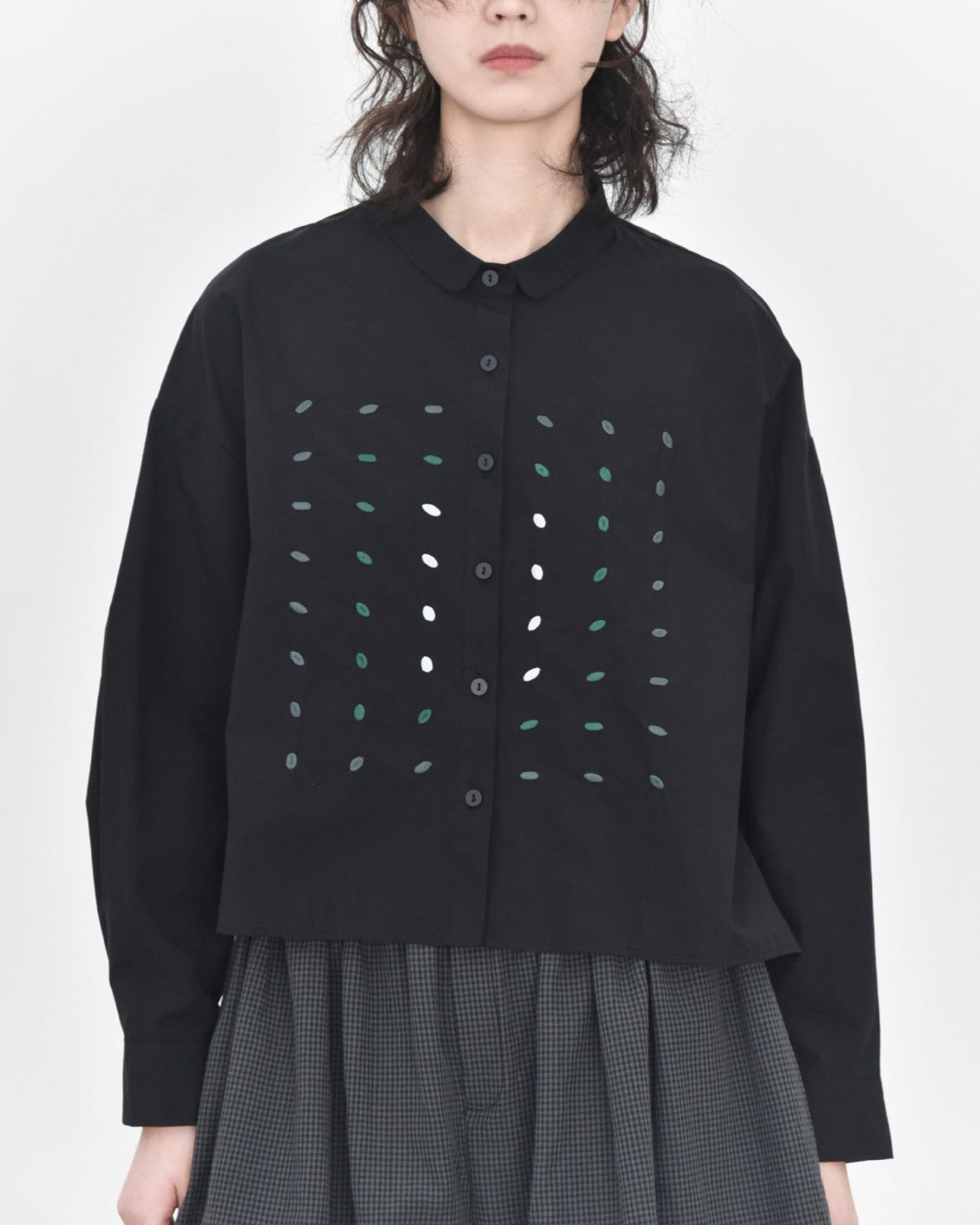 早秋熱銷 NEW/ 冥想空間刺繡長袖襯衫