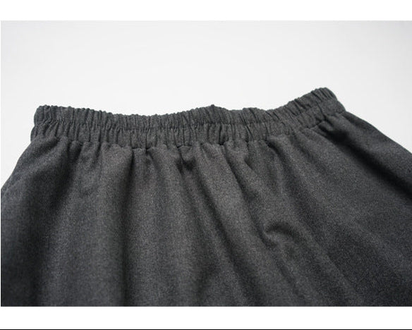 西裝料垂感抓摺花苞裙褲