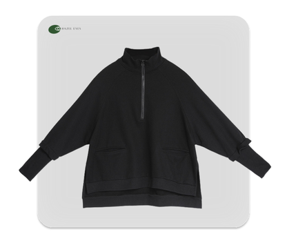 超熱銷/ 假兩件袖子套頭時尚寬鬆衛衣