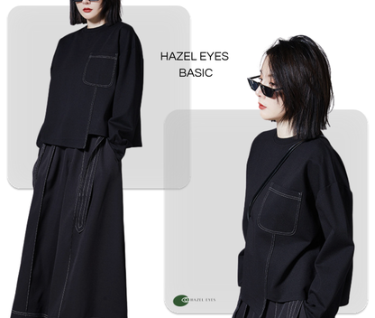 口袋設計個性簡約百搭上衣