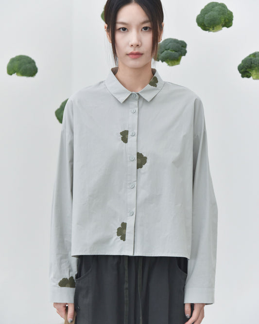 2025熱銷款/調皮花文青風刺繡襯衫