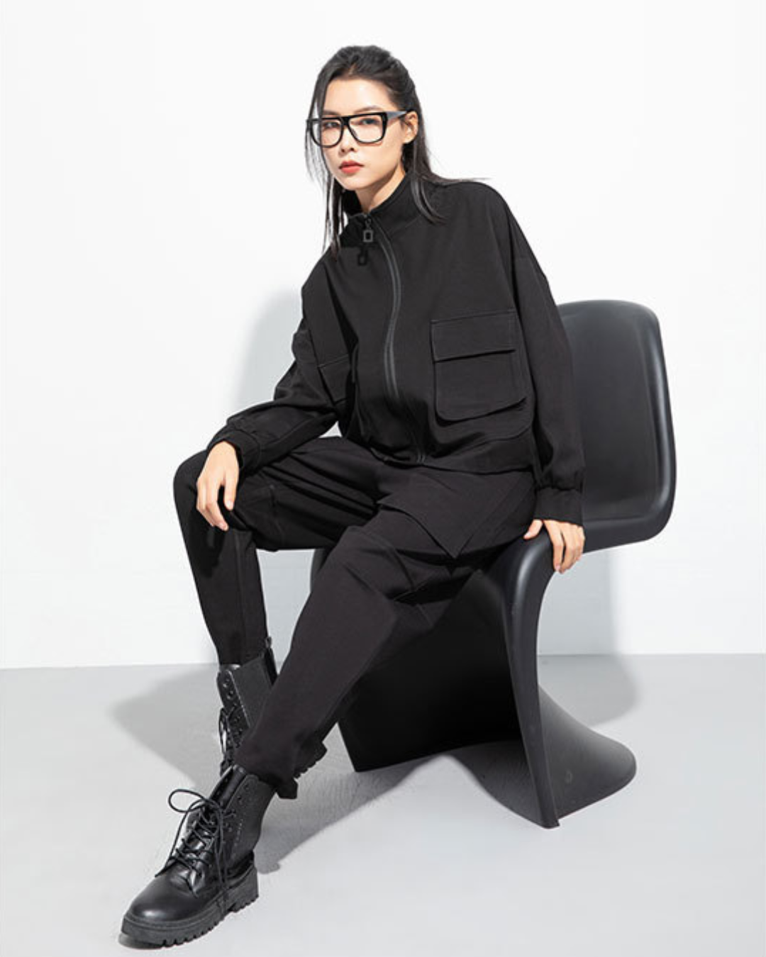 立領蝙蝠袖寬鬆時尚外套