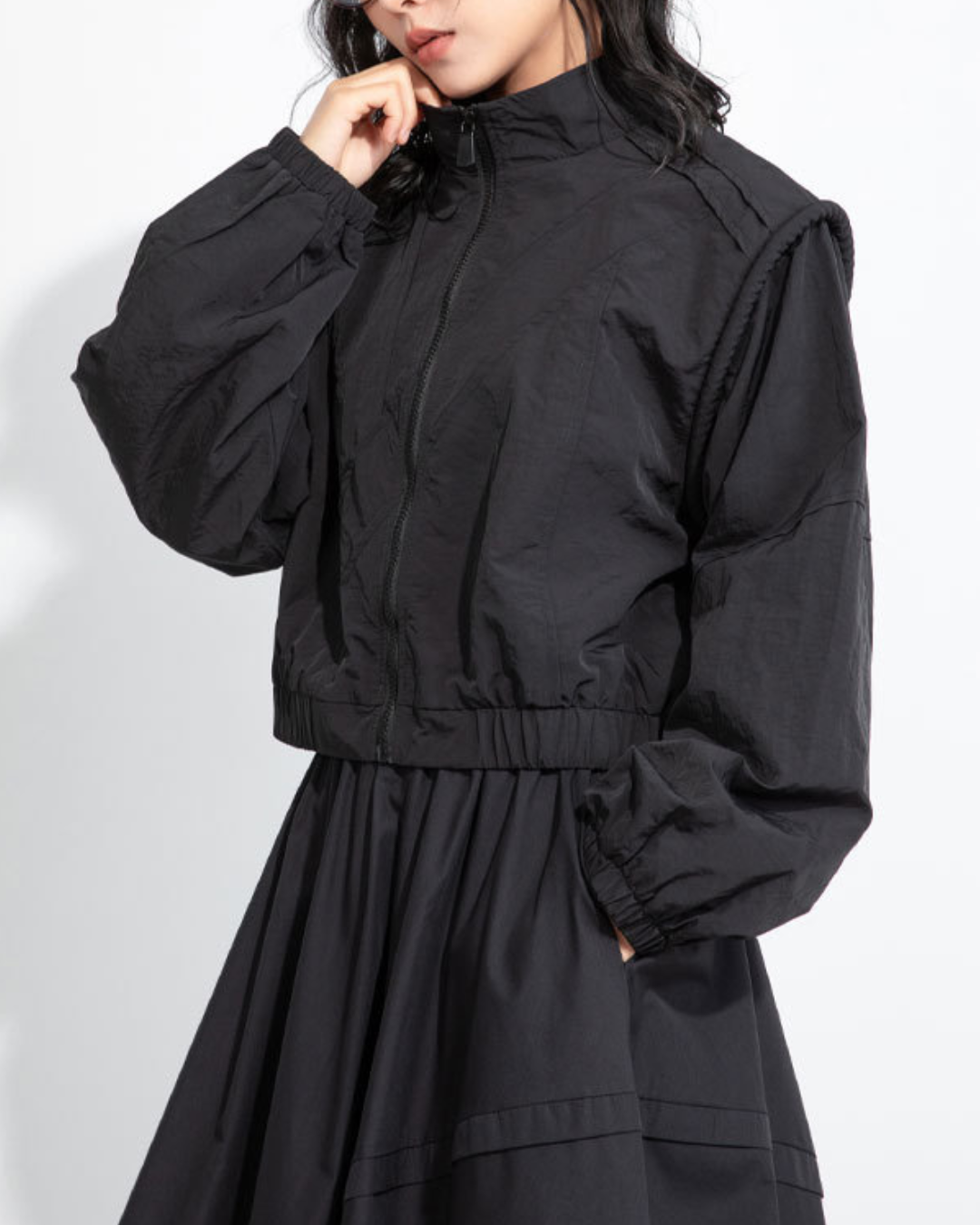 酷又甜包繩肩設計款短夾克