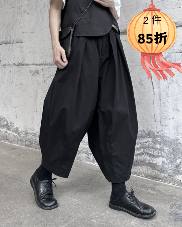 經典款｜夏薄款山本暗黑系老爹褲大碼寬鬆情侶褲