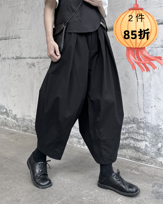 經典款｜夏薄款山本暗黑系老爹褲大碼寬鬆情侶褲
