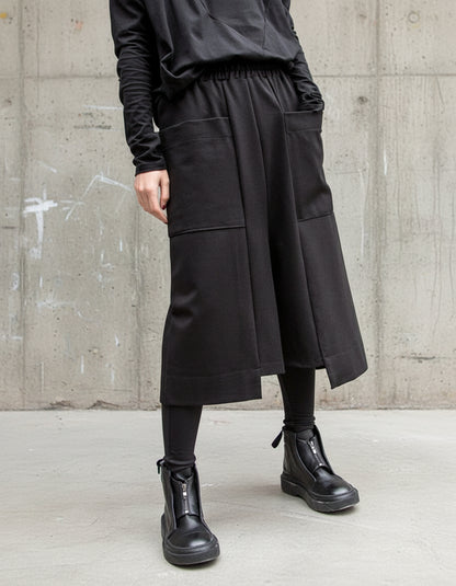 秋季直筒造型大口袋七分褲1010