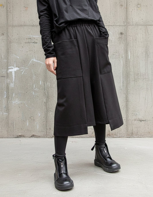 秋季直筒造型大口袋七分褲1010