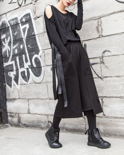 秋季直筒造型大口袋七分褲1010