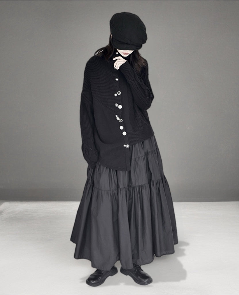 設計師款/不規則多釦毛衣外套