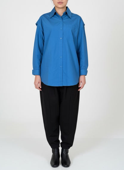 法式設計感風衣型造型襯衫