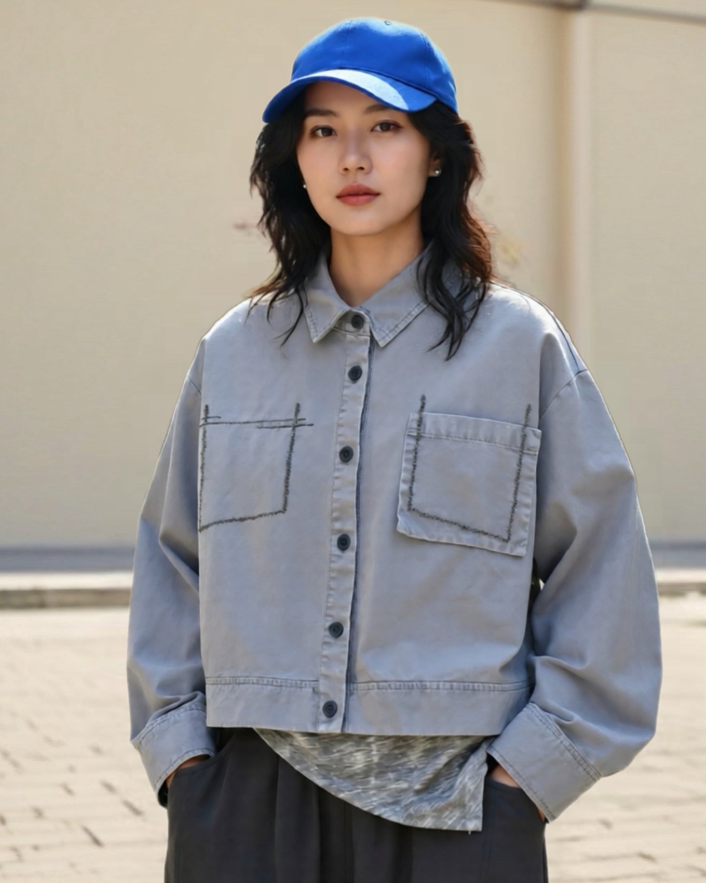 設計款解構口袋帥氣薄外套