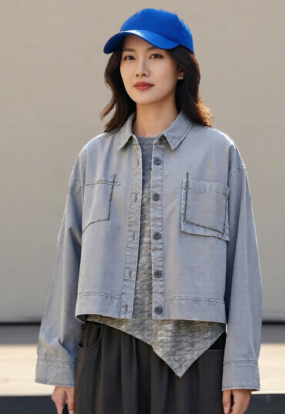 設計款解構口袋帥氣薄外套