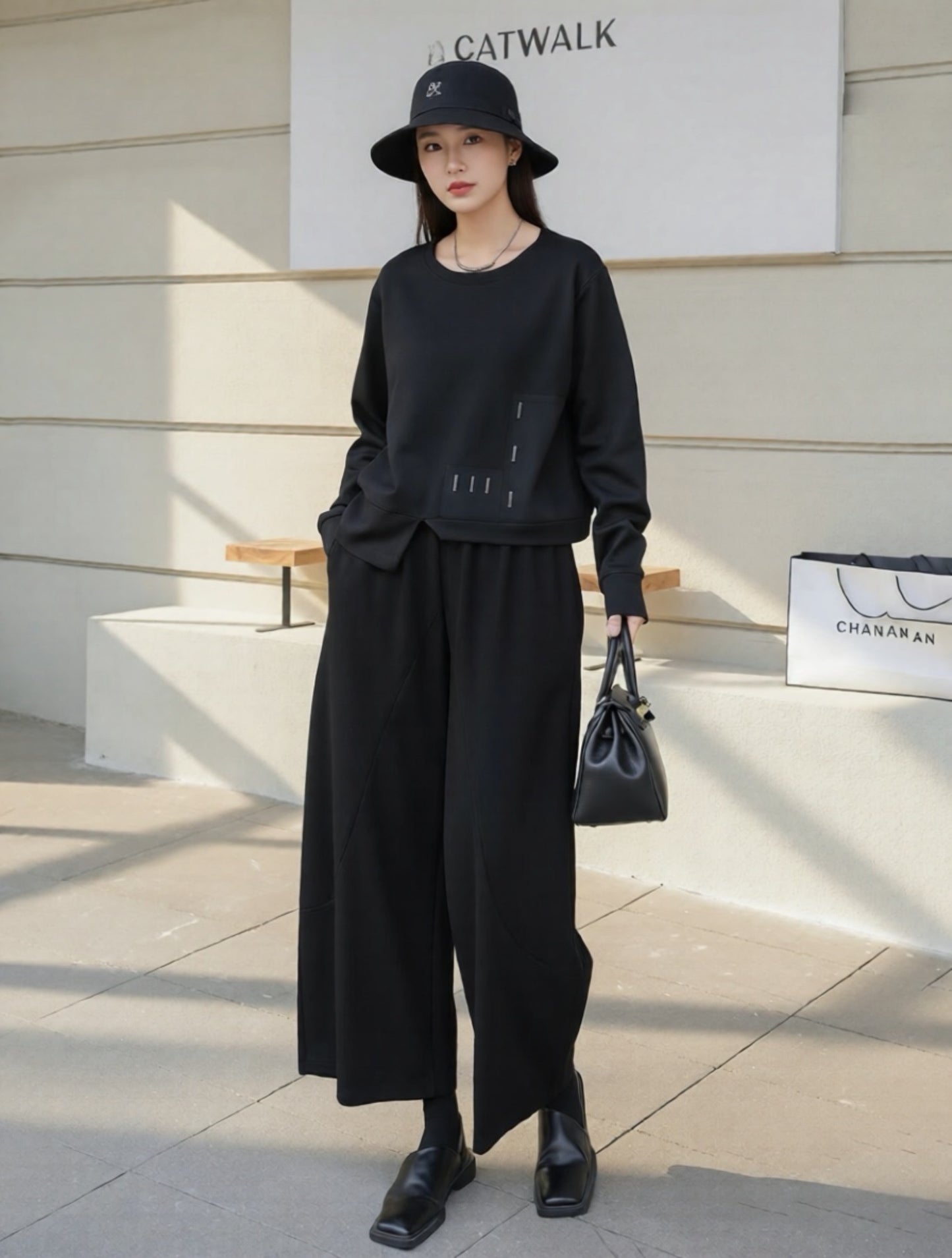 拼貼ins風顯瘦薄長袖上衣