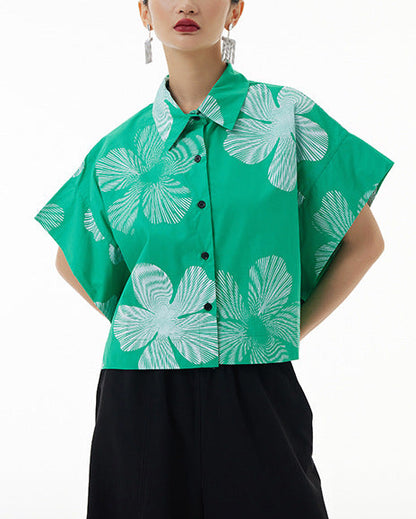 2026春夏新款蝙蝠幾何印花襯衫 FA4