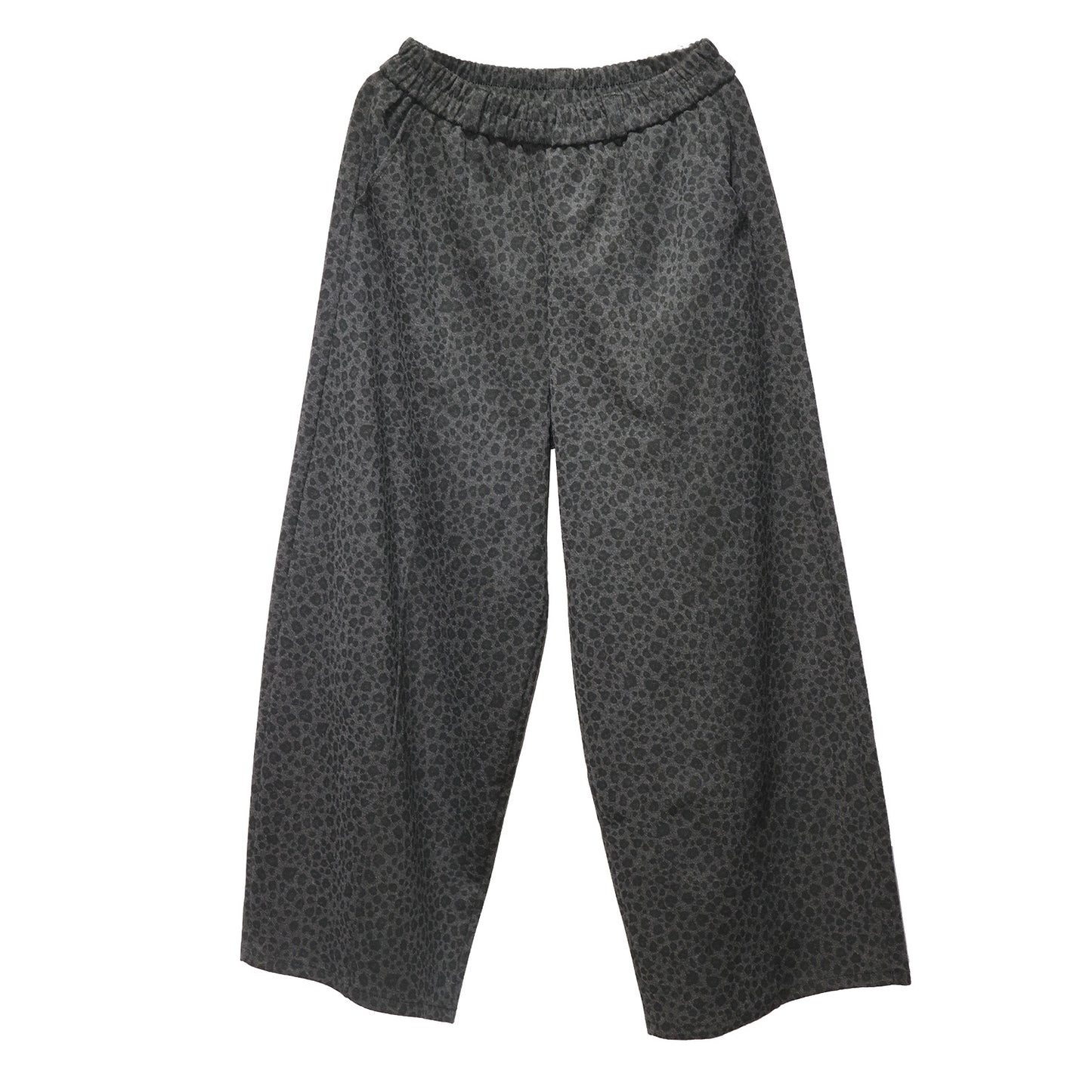 街頭風小豹紋垂墜寬褲