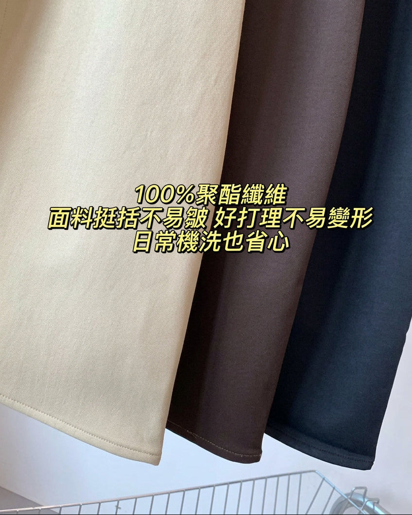 秋季通勤花苞分割剪裁垂順 A 字中長裙