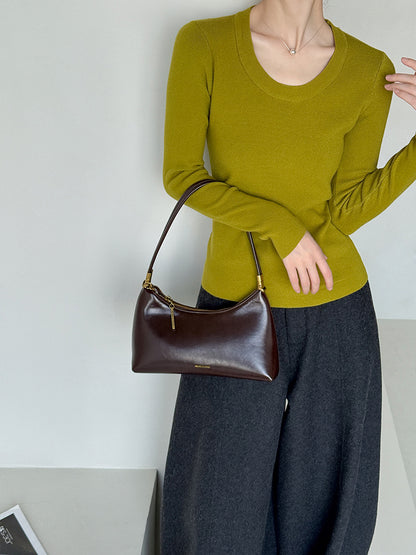 大圓領合身打底衫-四色