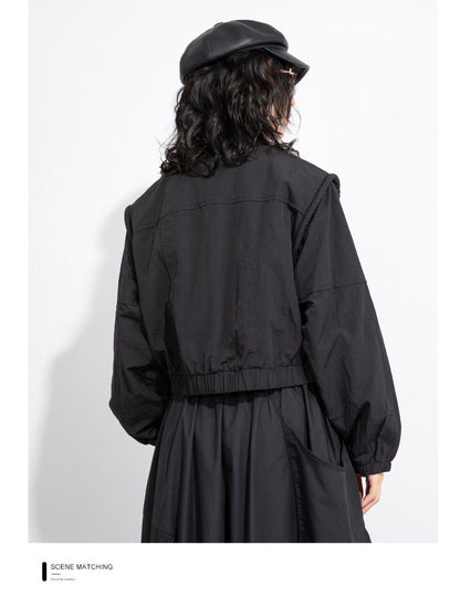 酷又甜包繩肩設計款短夾克