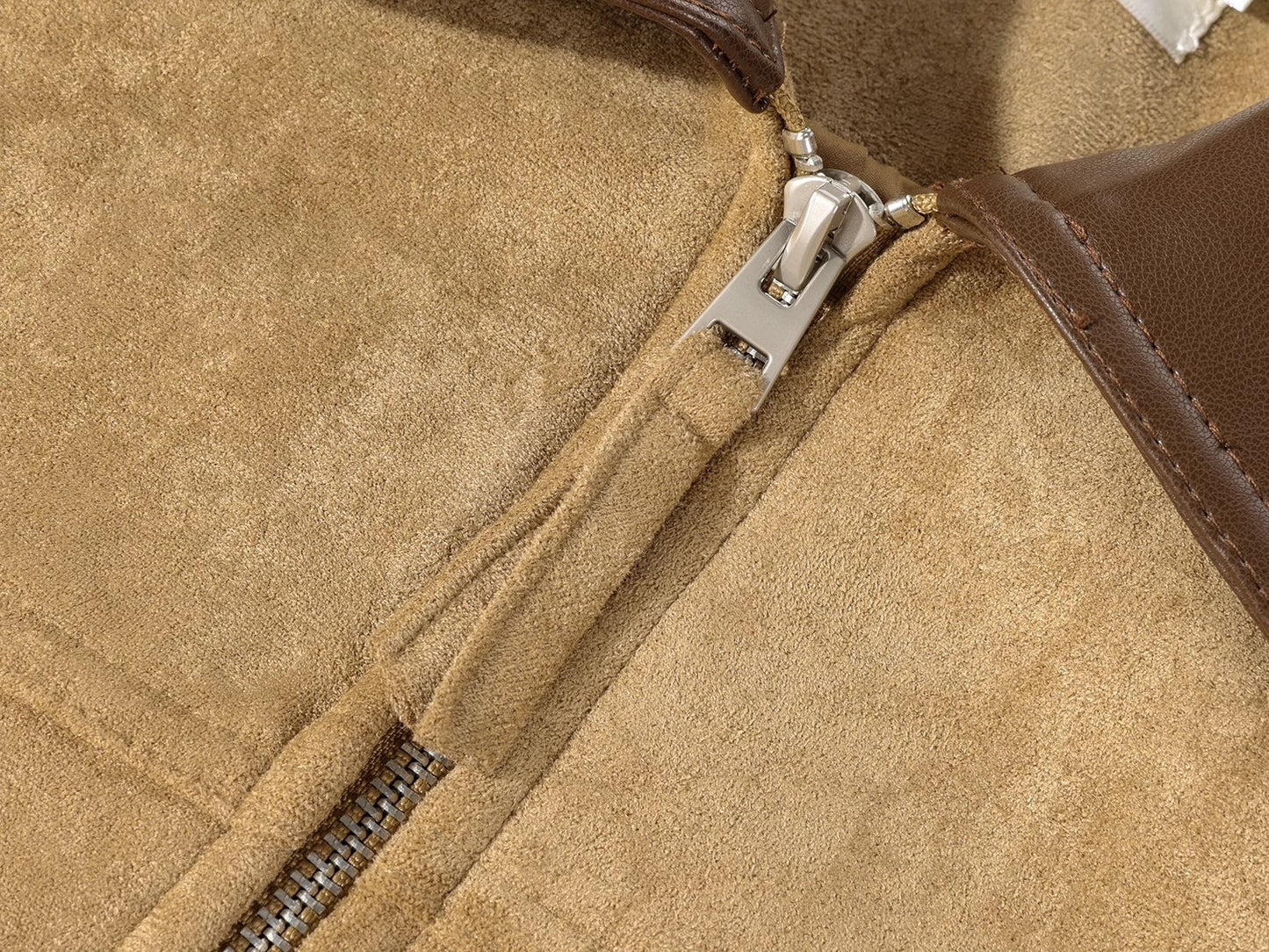 年輕感鹿皮絨英倫復古短夾克