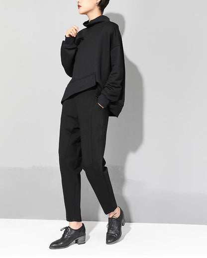 秋冬窄版立體剪裁顯瘦哈倫褲8775