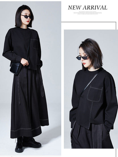 口袋設計個性簡約百搭上衣