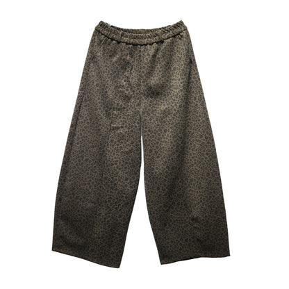 街頭風小豹紋垂墜寬褲