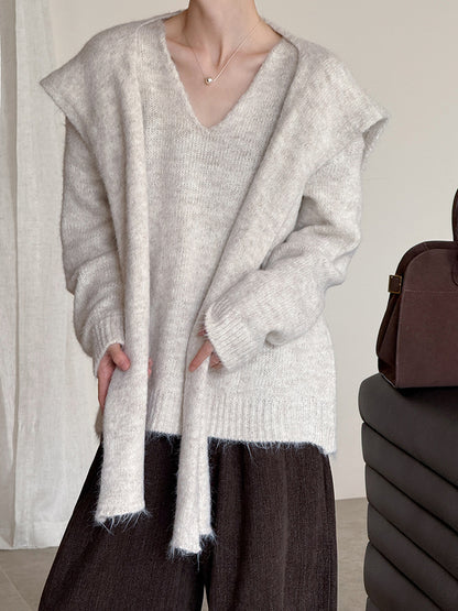 溫柔感！小姐姐毛衣＋海軍披肩（含羊毛8802）