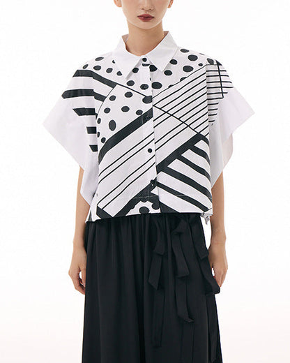 2026春夏新款蝙蝠幾何印花襯衫 AB3