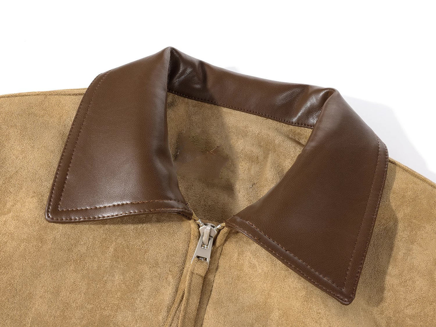 年輕感鹿皮絨英倫復古短夾克