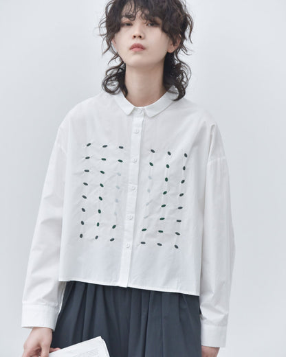 早秋熱銷 NEW/ 冥想空間刺繡長袖襯衫