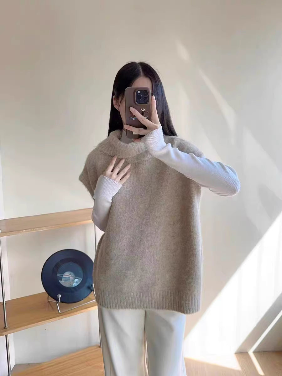 疊穿百搭含羊毛保暖套頭背心