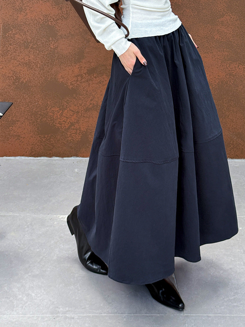 拼接顯高A字荷包裙