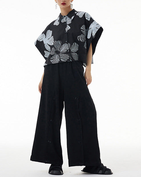 2026春夏新款蝙蝠幾何印花襯衫 FA4