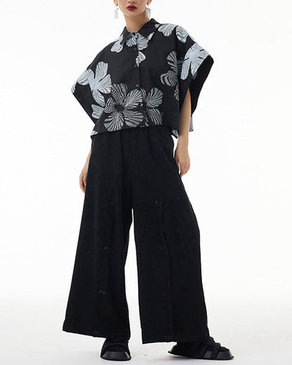 2026春夏新款蝙蝠幾何印花襯衫 FA4