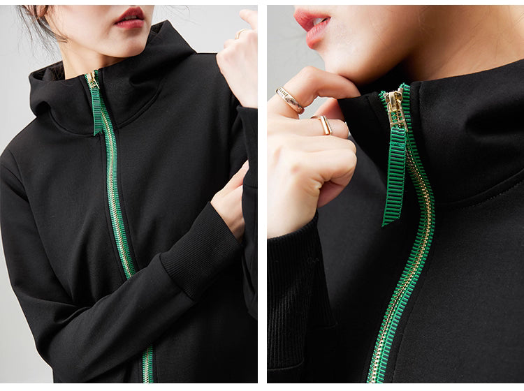 高質感！設計綠拉鍊春秋實穿外套