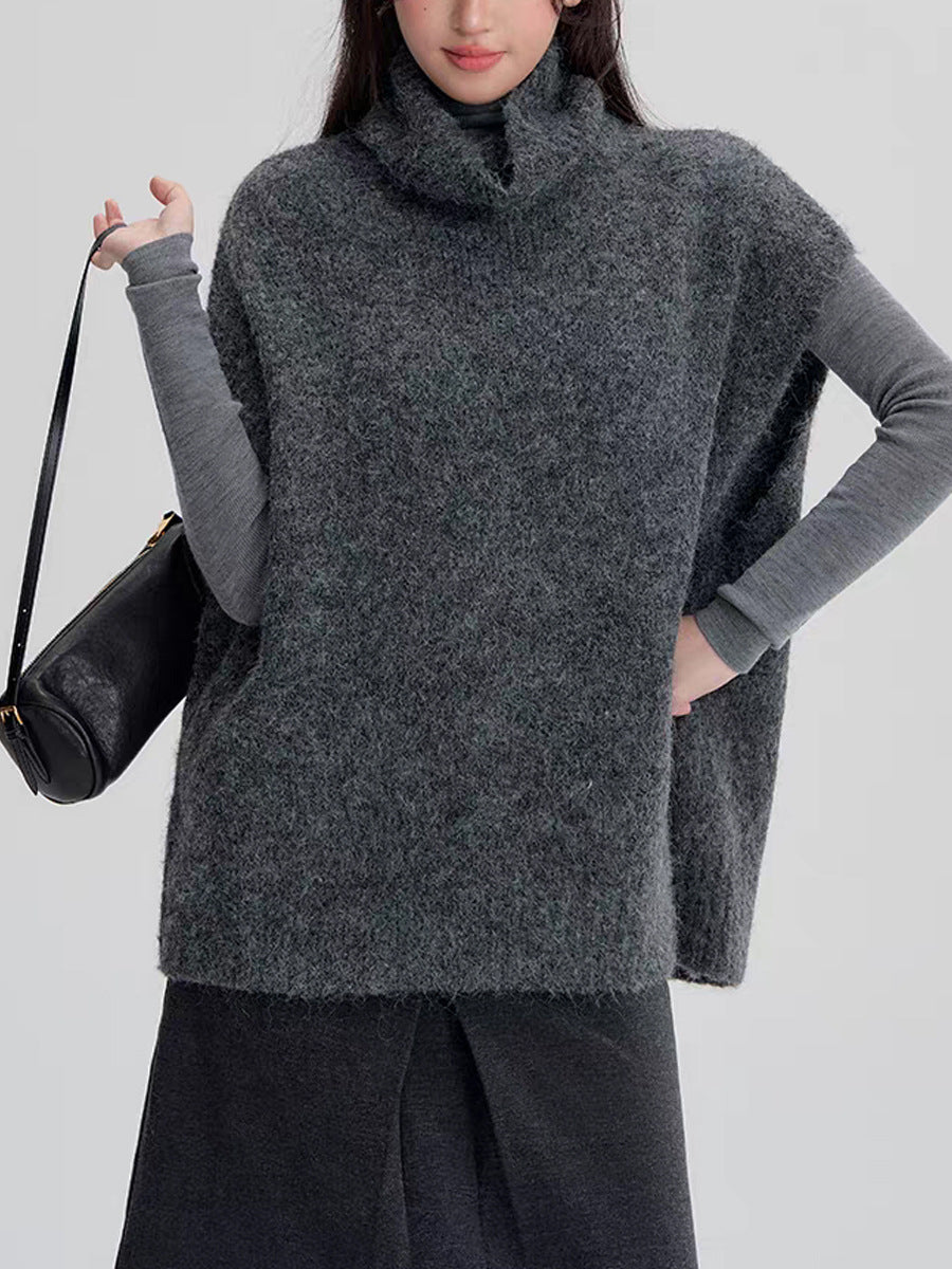 疊穿百搭含羊毛保暖套頭背心