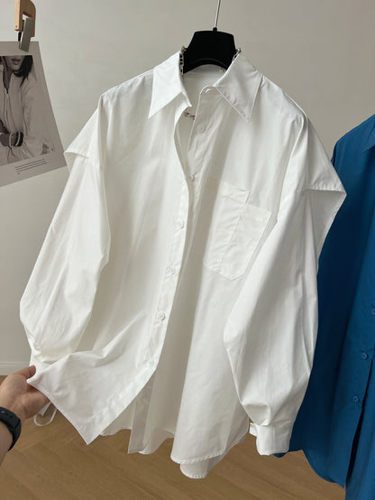 法式設計感風衣型造型襯衫