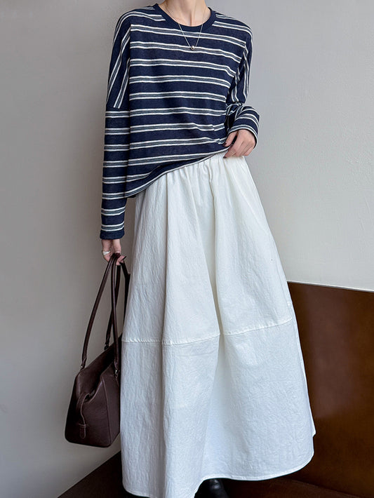 拼接顯高A字荷包裙