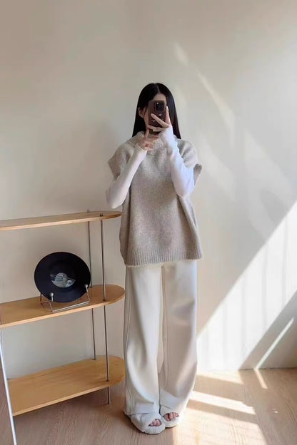 疊穿百搭含羊毛保暖套頭背心