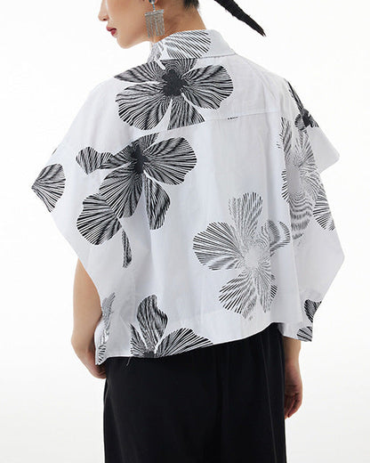 2026春夏新款蝙蝠幾何印花襯衫 FA4