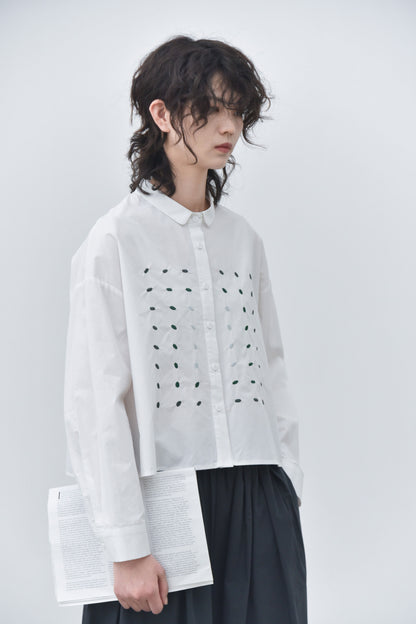 早秋熱銷 NEW/ 冥想空間刺繡長袖襯衫
