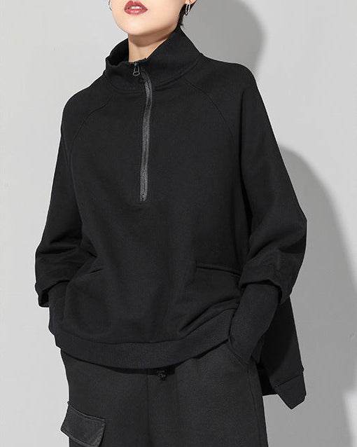 超熱銷/ 假兩件袖子套頭時尚寬鬆衛衣