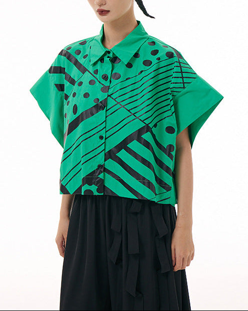 2026春夏新款蝙蝠幾何印花襯衫 AB3