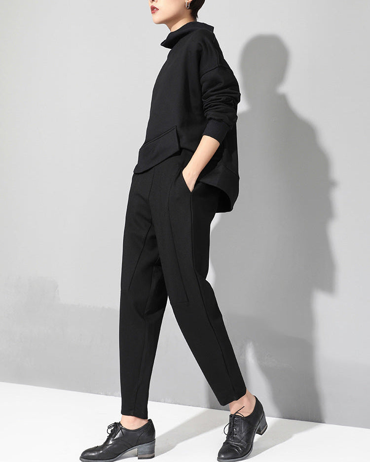 秋冬窄版立體剪裁顯瘦哈倫褲8775