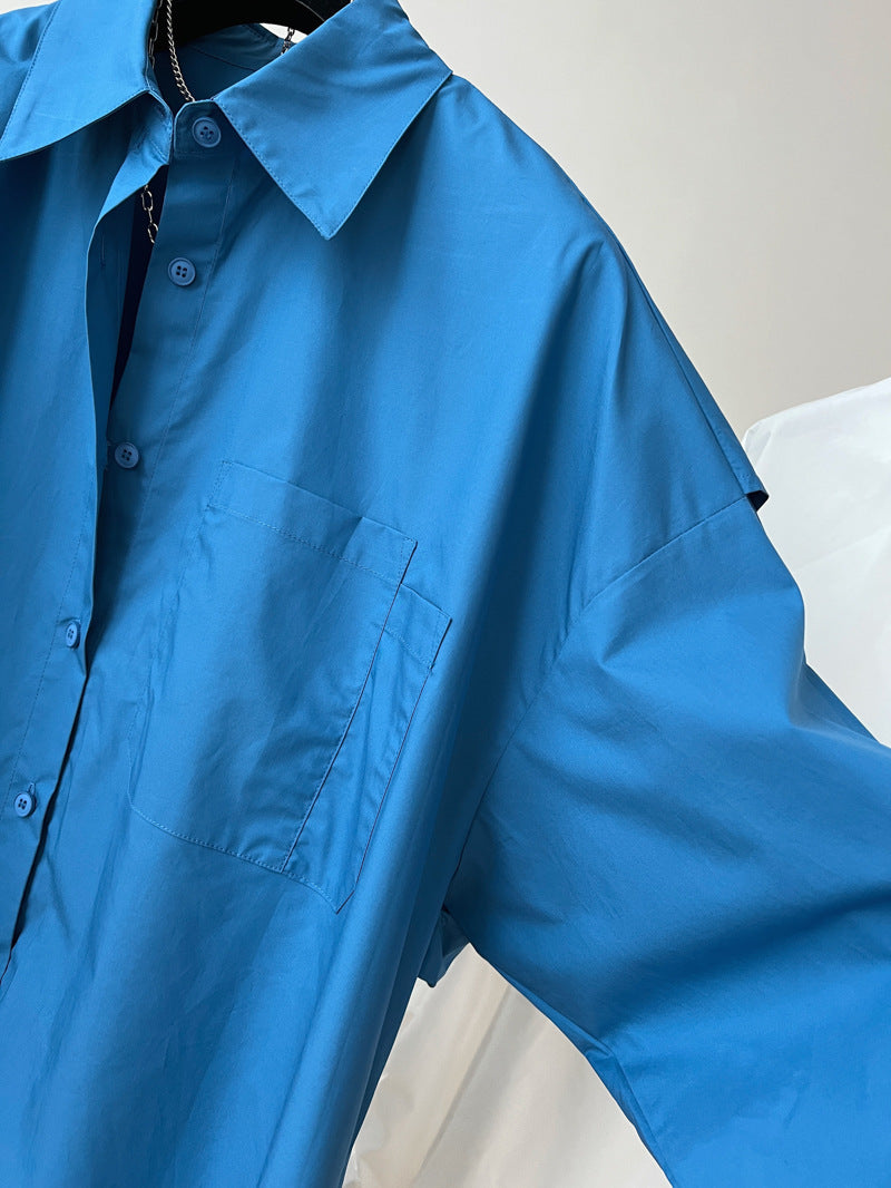 法式設計感風衣型造型襯衫