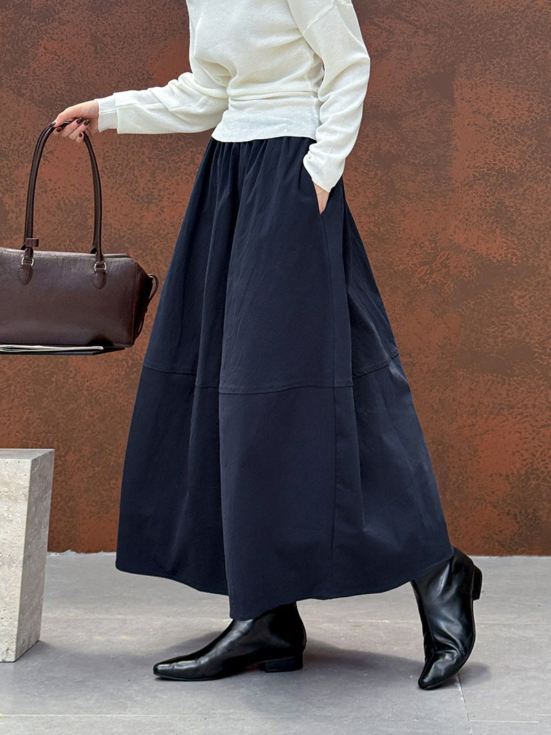 拼接顯高A字荷包裙